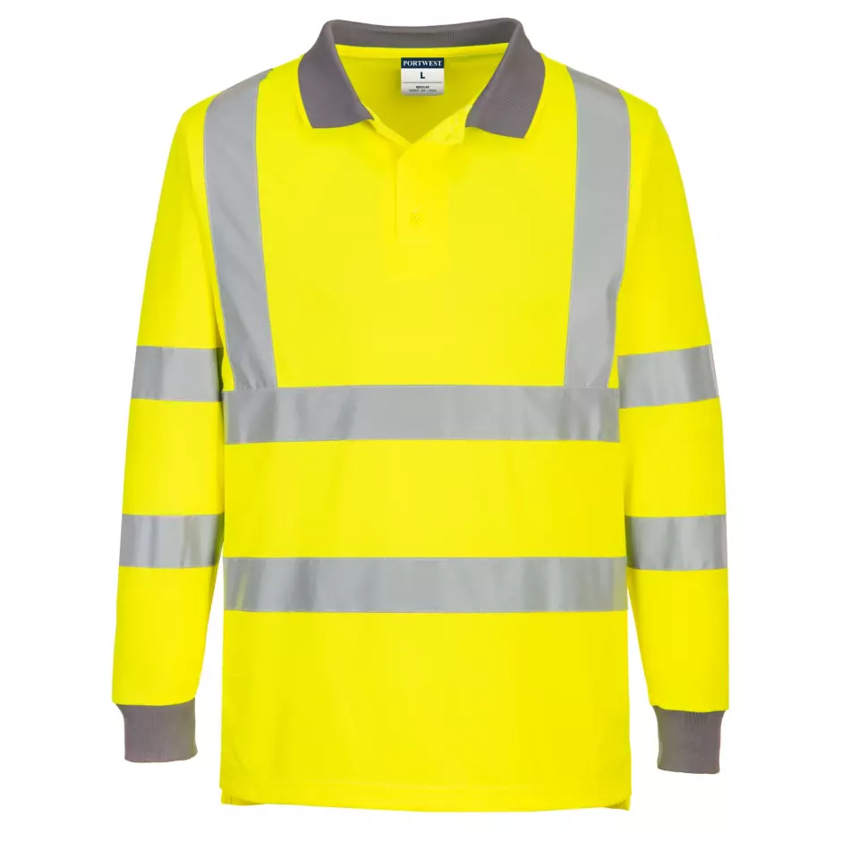 Portwest EC11YER, Öko-Warnschutz-Poloshirt Langarm, Gelb, image 1, gallery thumbnail