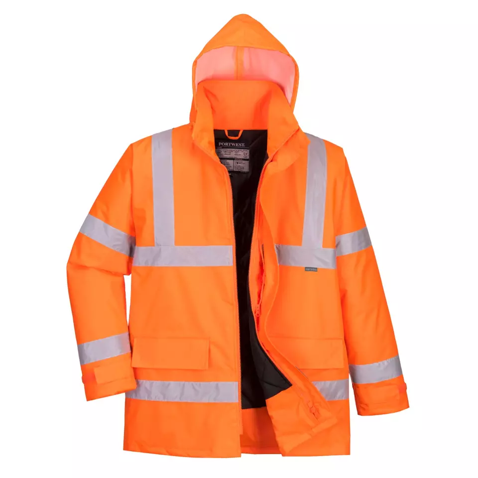 Portwest EC60ORR, Eco Hi-Vis Winter Jacket, Orange, image 4, gallery thumbnail