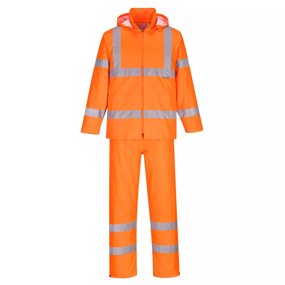 Portwest H448ORR, Hi-Vis Packaway Rain Suit, Orange, image 2, gallery thumbnail