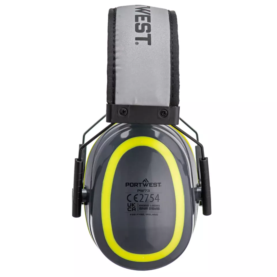 Portwest PW73GYR, HV Extreme Ear Defenders Medium, Grey/Yellow, image 2, gallery thumbnail