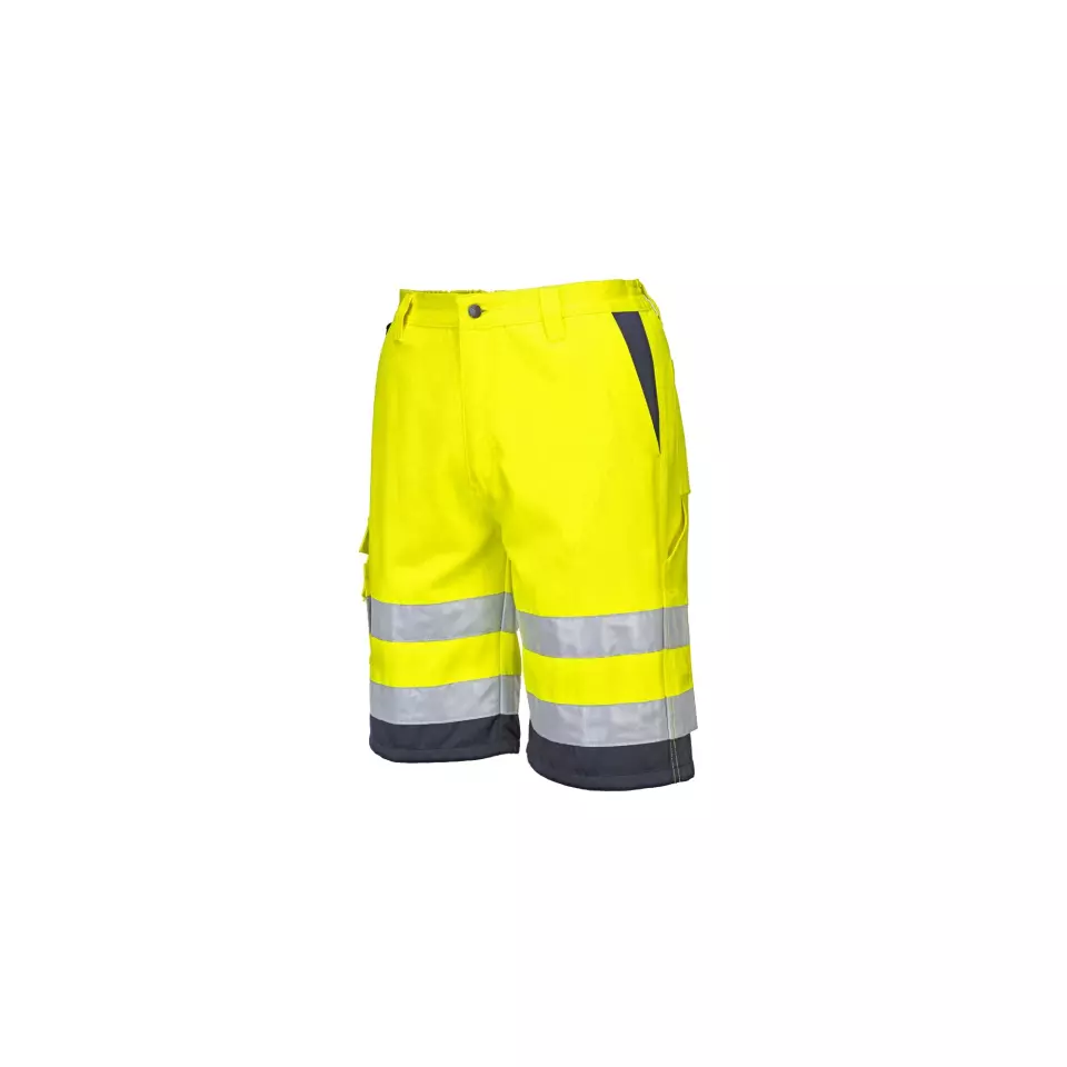 Portwest L043YNR, Leichte Warnschutz Polyester-Baumwolle Shorts, Gelb/Marine, image 4, gallery thumbnail