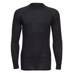 Portwest B183BKR, Merino Wool Crewneck Baselayer Top, Black