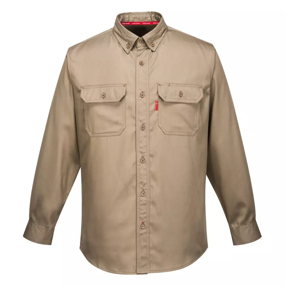 Portwest FR89KHR, Bizflame 88/12 FR Work Shirt, Khaki, image 1, gallery thumbnail