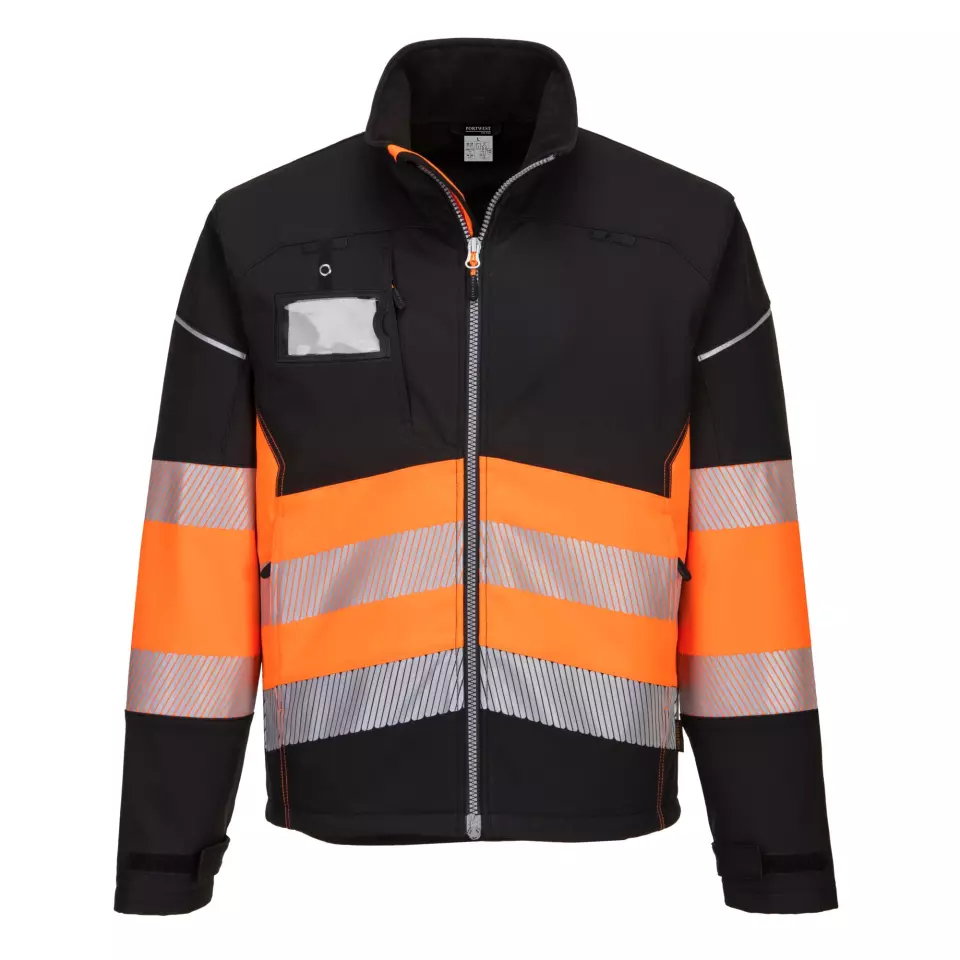Portwest PW375BKO, PW3 Hi-Vis Class 1 Softshell (3L), Black/Orange, image 1, gallery thumbnail