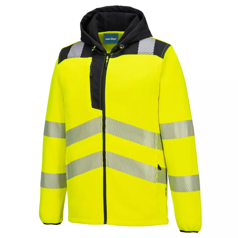 Portwest PW335YBR, Hi-Vis Technical Fleece, Yellow/Black, image 4, gallery thumbnail