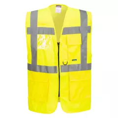 Portwest S476YER, Berlin Hi-Vis Executive Vest, Yellow