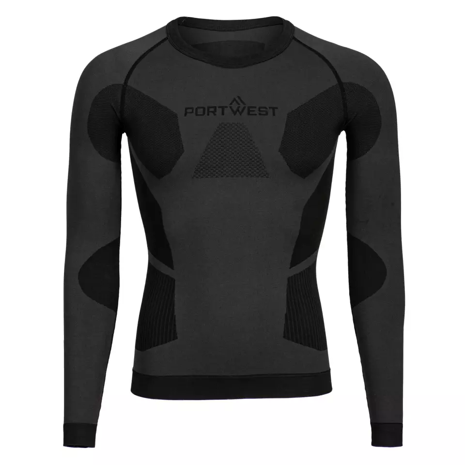Portwest B173CHA, Dynamic Air Baselayer Top, Charcoal, image 1, gallery thumbnail
