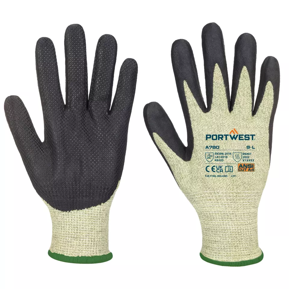 Portwest A780E8R, Arc Grip Glove, Green/Black, image 3, gallery thumbnail