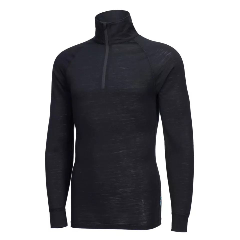 Portwest B184BKR, Merino Wool 1/4 Zip Baselayer Top, Black, image 2, gallery thumbnail