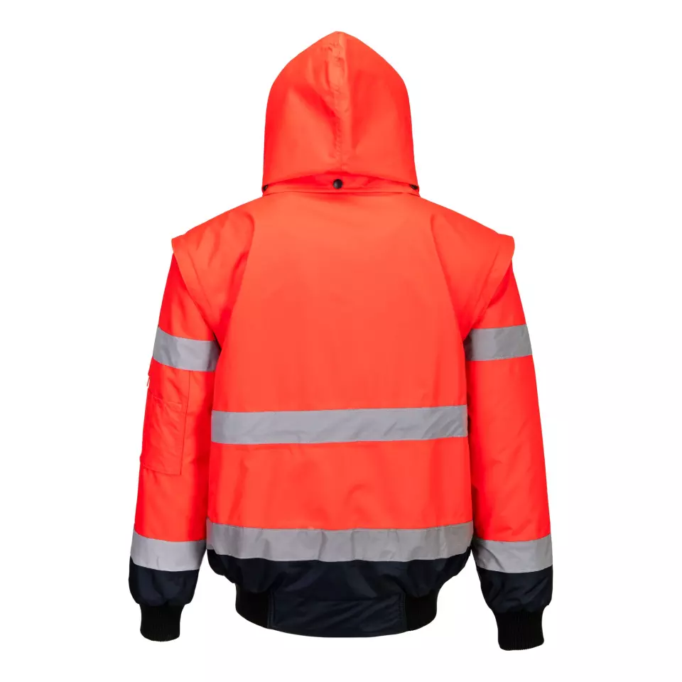 Portwest C465RNR, Warnschutz 3-in-1-Kontrast-Bomberjacke, Rot/Marine, image 2, gallery thumbnail