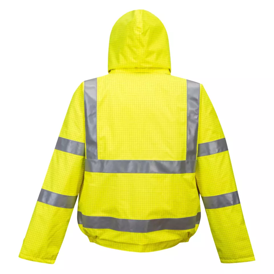 Portwest S773YER, Bizflame Regen-Warnschutz Antistatische Flammhemmende Bomberjacke, Gelb, image 3, gallery thumbnail