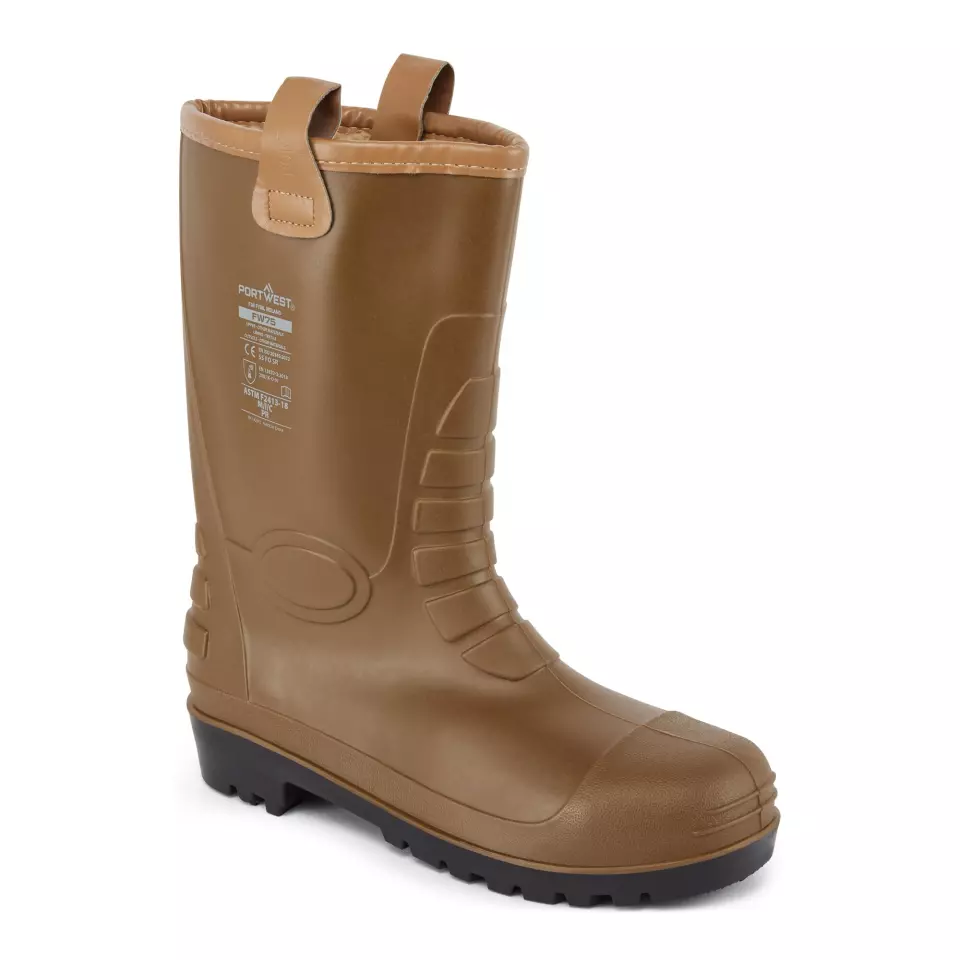 Portwest FW75TAR, Steel PVC Rigger Boot S5 FO, Tan, image 2, gallery thumbnail