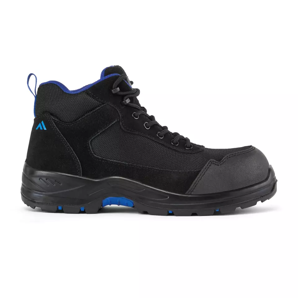 Portwest FC22BKB, Composite Textile Suede Mid Boot S3L HRO SR FO, Black/Blue, image 1, gallery thumbnail