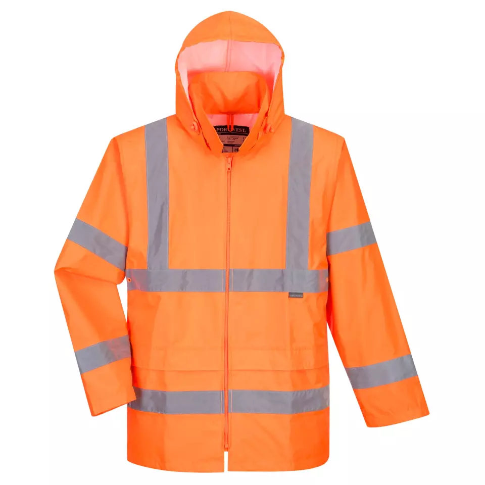 Portwest H440ORR, Hi-Vis Rain Jacket, Orange, image 4, gallery thumbnail