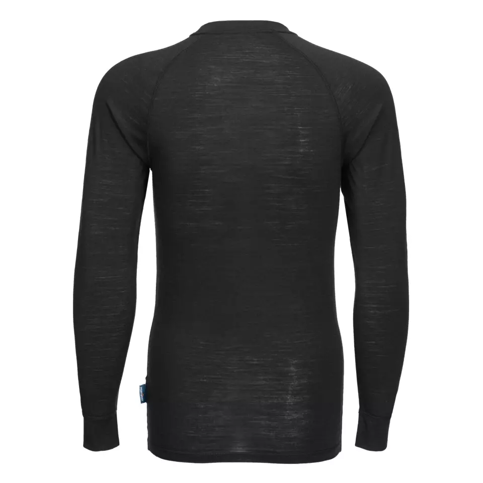 Portwest B183BKR, Merino Wool Crewneck Baselayer Top, Black, image 3, gallery thumbnail
