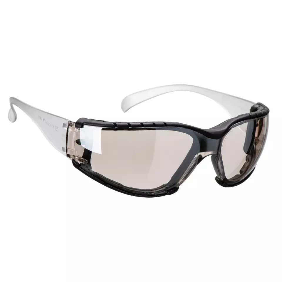 Portwest PS32MIR, Wrap Around Plus Safety Glasses, Silver, image 1, gallery thumbnail