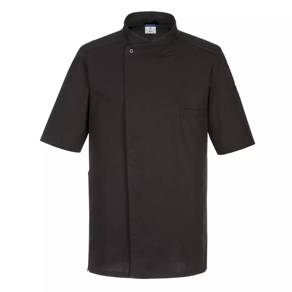 Portwest C735BKR, Chef's MeshAir Pro Surrey Jacket S/S, Black, image 1, gallery thumbnail