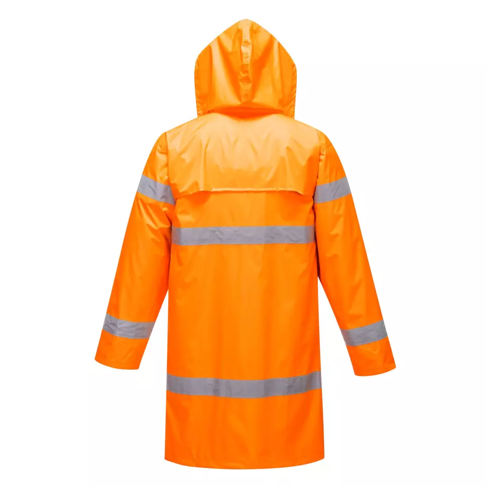 Portwest H442ORR, Hi-Vis Rain Coat 100cm, Orange, image 2, gallery thumbnail