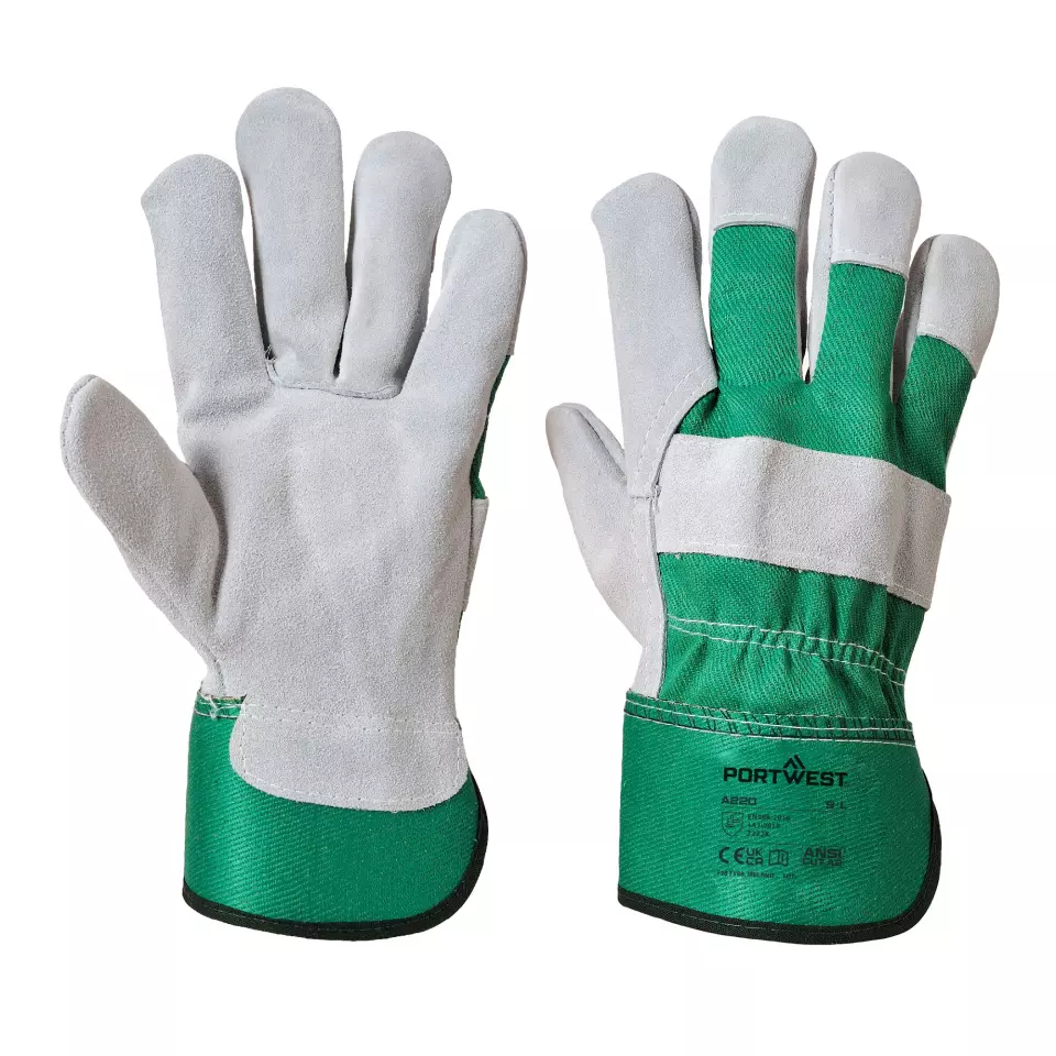 Portwest A220GNR, Premium Chrome Rigger-Handschuh, Grün, image 3, gallery thumbnail