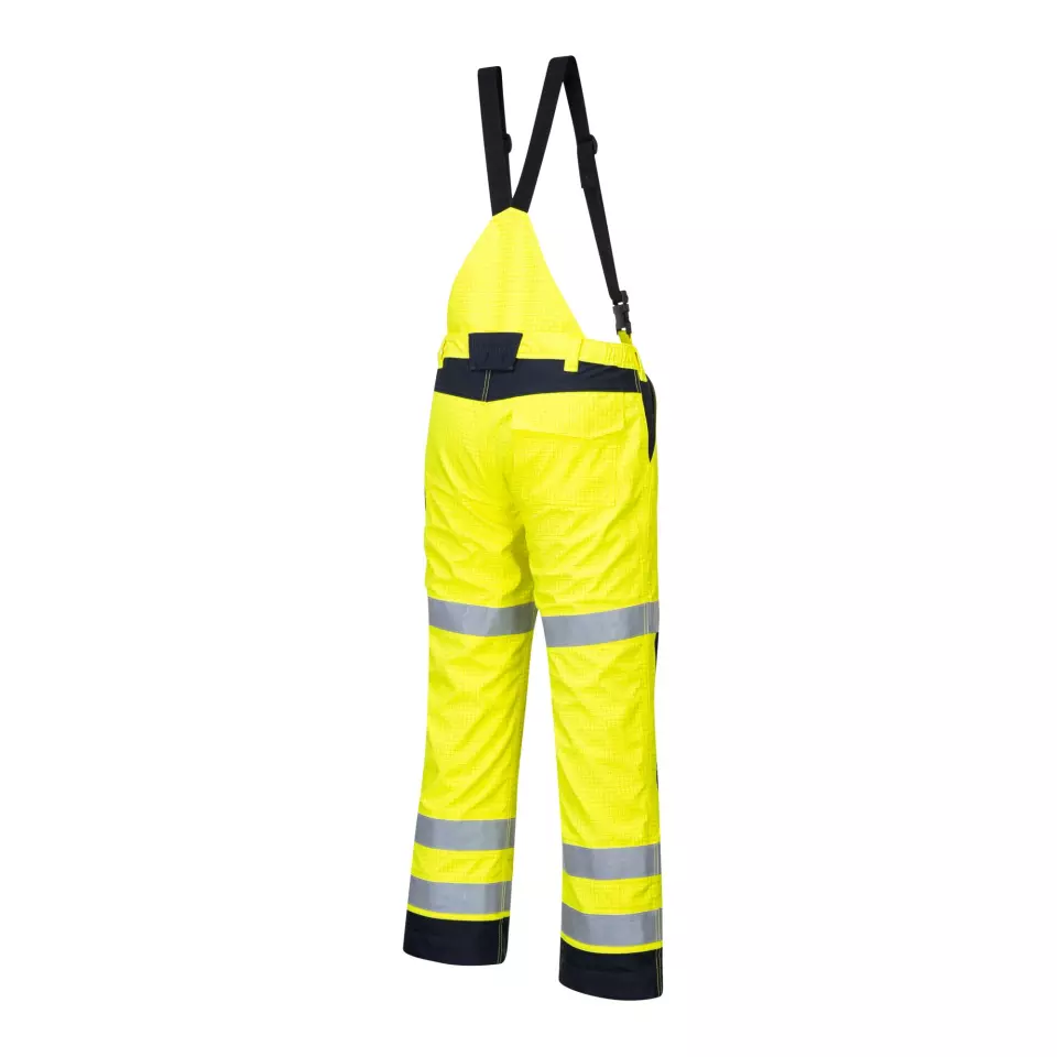 Portwest MV71YNR, Modaflame Rain Multi Norm Arc Trousers, Yellow/Navy, image 3, gallery thumbnail