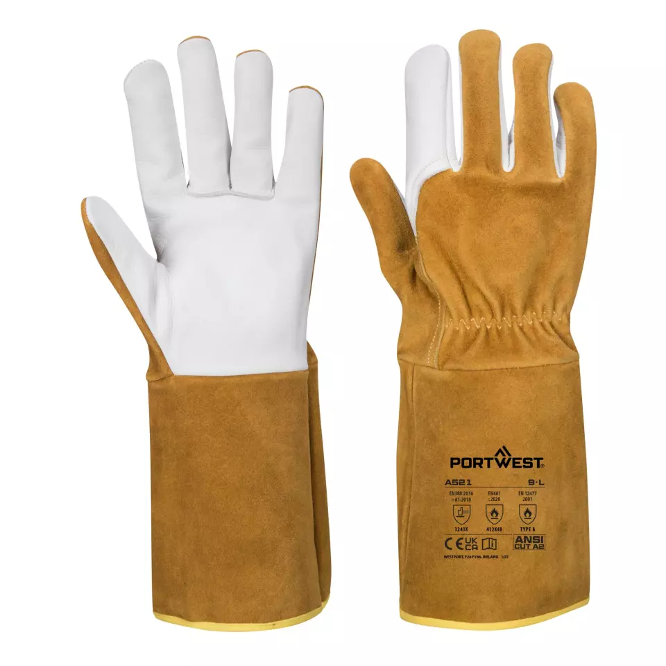 Portwest A521BRR, TIG Welding Gauntlet, Brown, image 3, gallery thumbnail