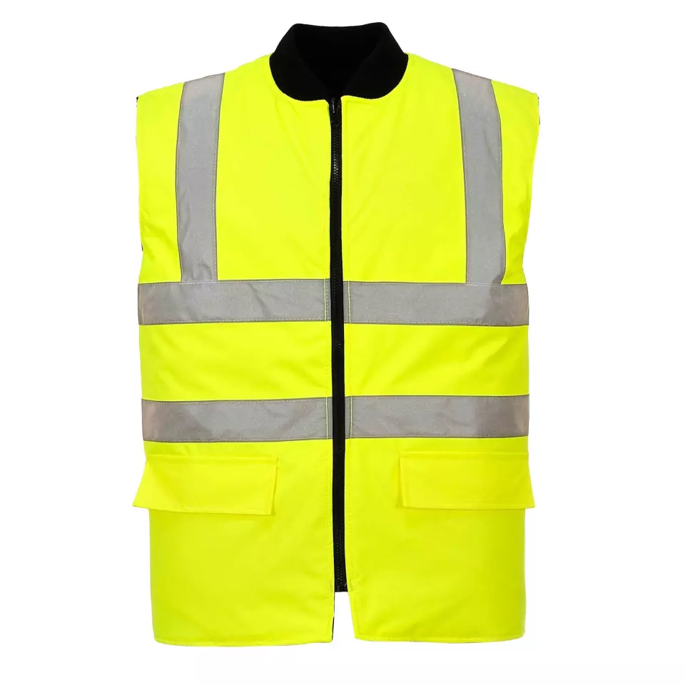 Portwest S469YER, Hi-Vis Reversible Bodywarmer, Yellow, image 3, gallery thumbnail