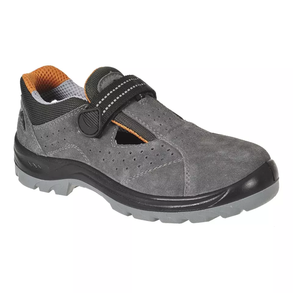 Portwest FW42GRR, Steel Rindveloursleder-Sandale S1 SR FO, Grau, image 3, gallery thumbnail
