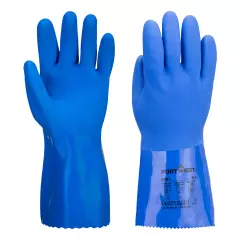 Portwest A881BLU, Marine Ultra PVC Chem Gauntlet, Blue