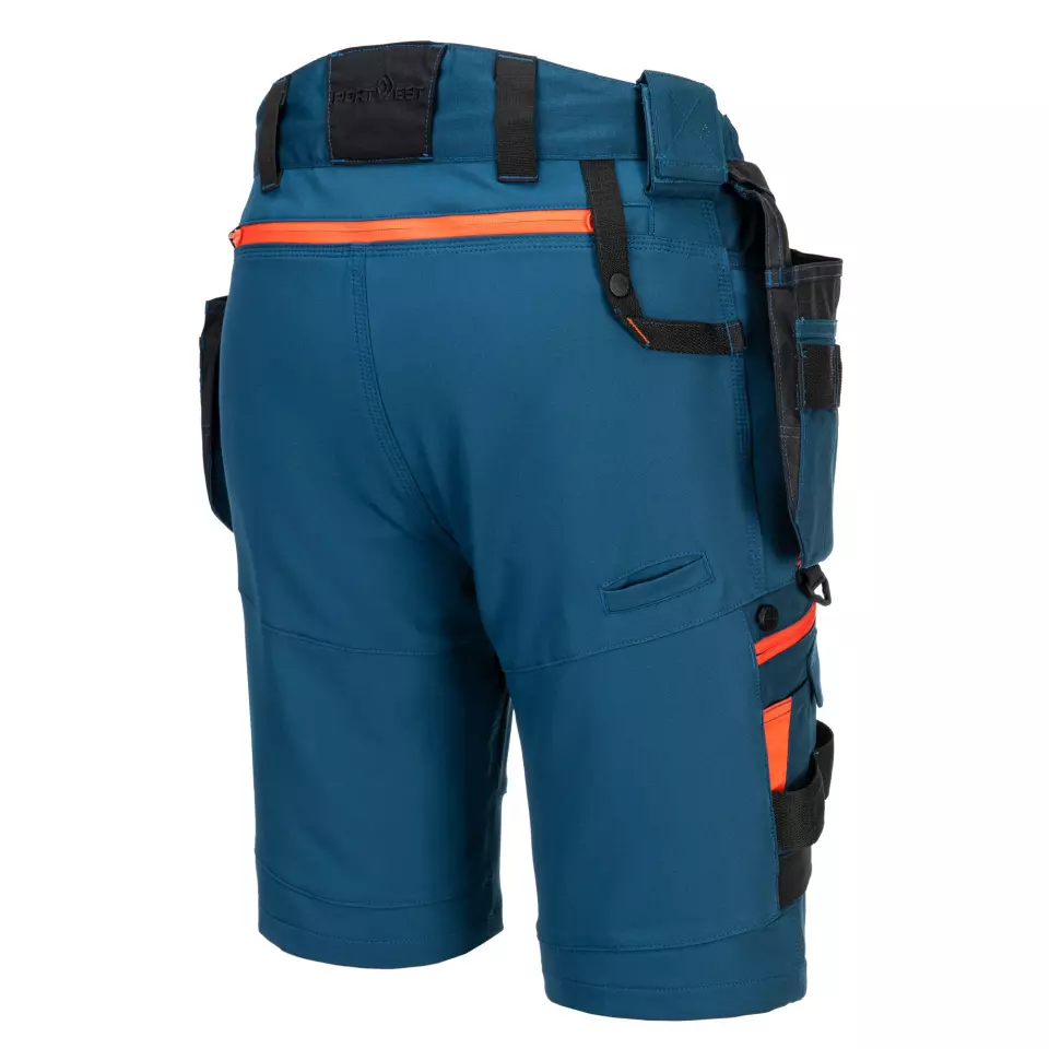 Portwest DX444MBR, DX4 Detachable Holster Pocket Shorts, Metro Blue, image 4, gallery thumbnail