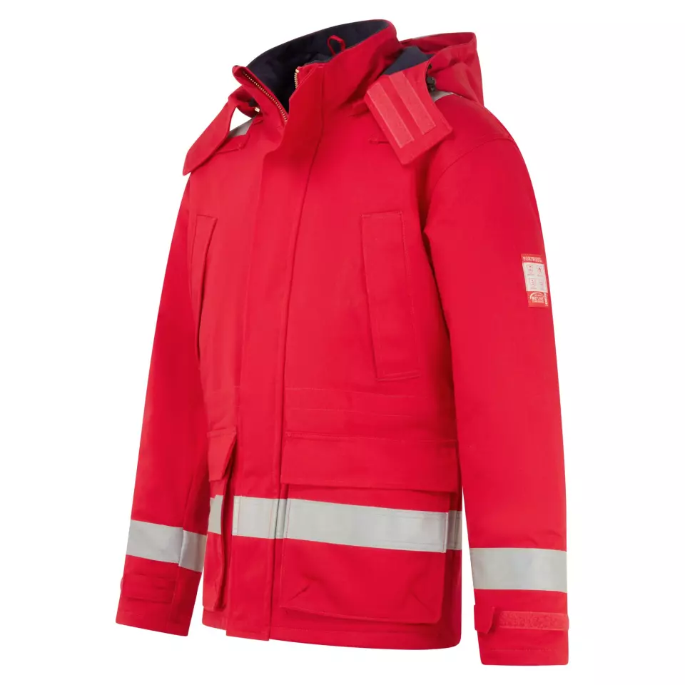 Portwest FR59RER, Bizflame Work Anti-Static FR Winter Jacket, Red, image 4, gallery thumbnail