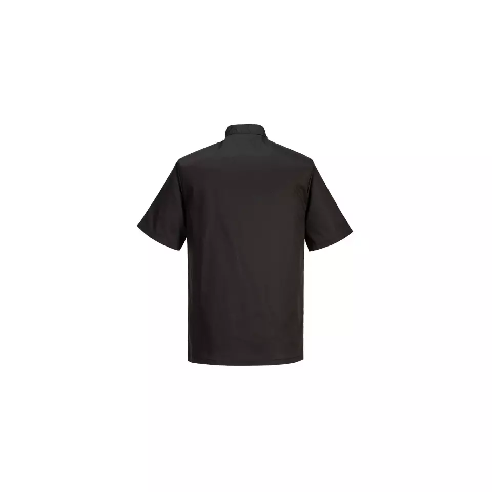 Portwest C733BKR, Chef's Cumbria Jacket S/S, Black, image 2, gallery thumbnail