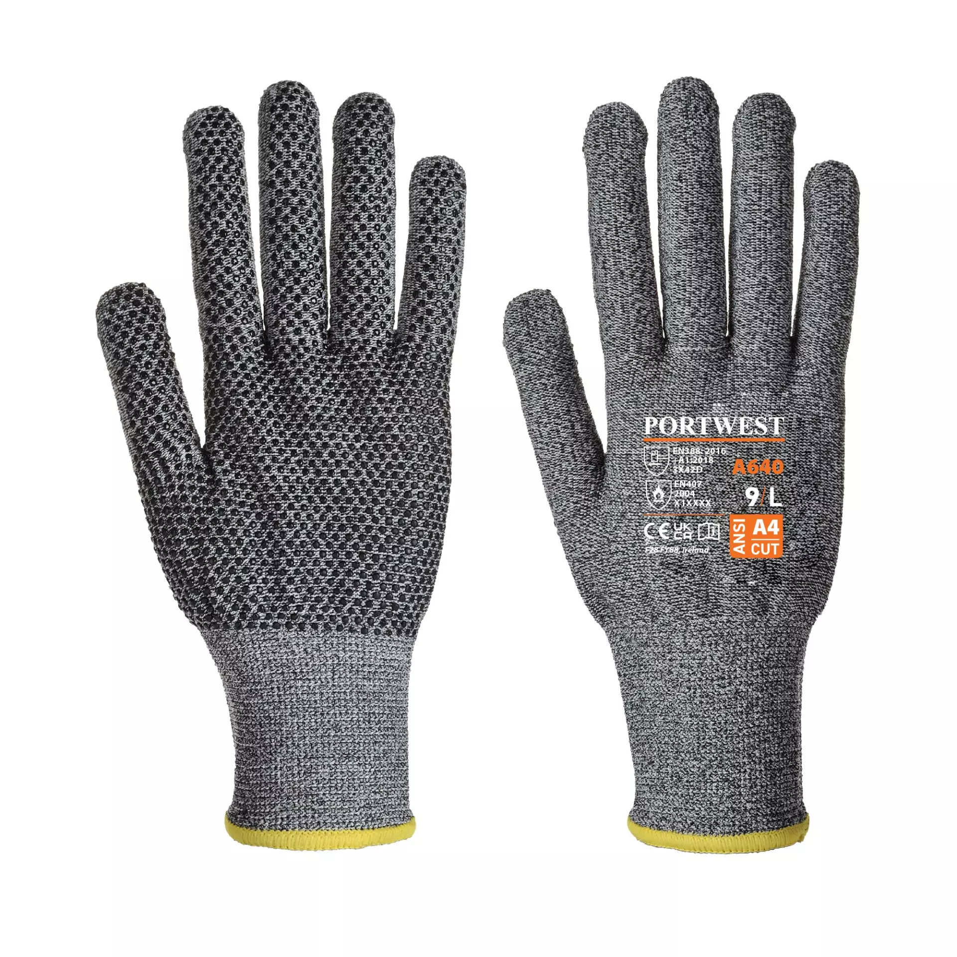 Portwest A640G7R, Sabre-Noppen-Handschuh, Grau, image 3