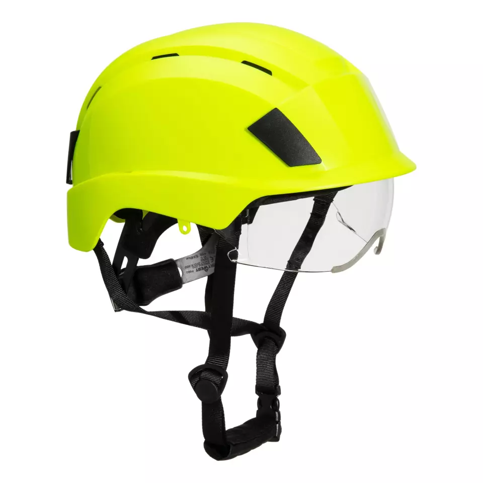 Portwest PS80YER, Integrated Visor Helmet, Yellow, image 1, gallery thumbnail