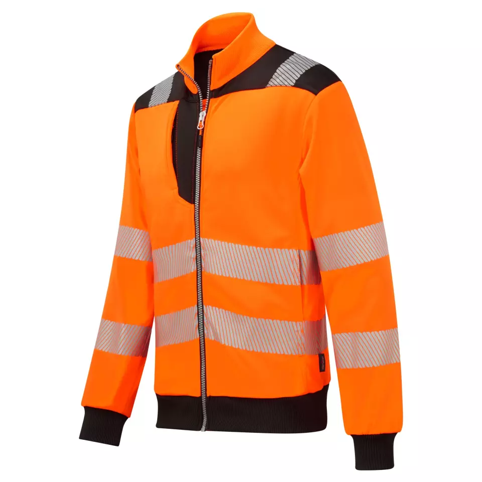 Portwest PW370OBR, PW3 huomio vetoketjullinen collegepaita, oranssi/musta, image 6, gallery thumbnail