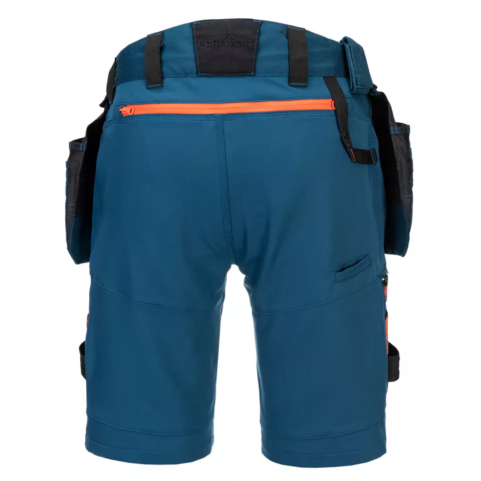 Portwest DX444MBR, DX4 Detachable Holster Pocket Shorts, Metro Blue, image 2, gallery thumbnail