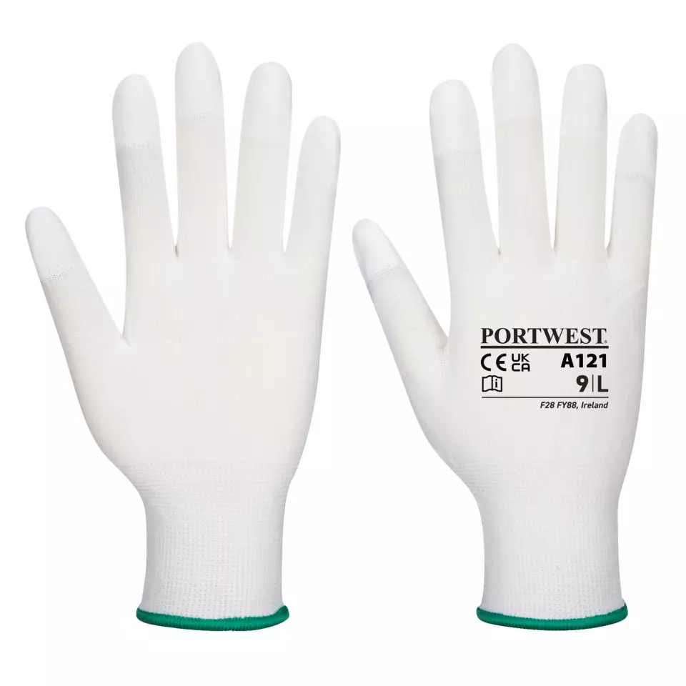 Portwest A121WHR, PU Fingerkuppen-Handschuh, Weiß, image 1, gallery thumbnail