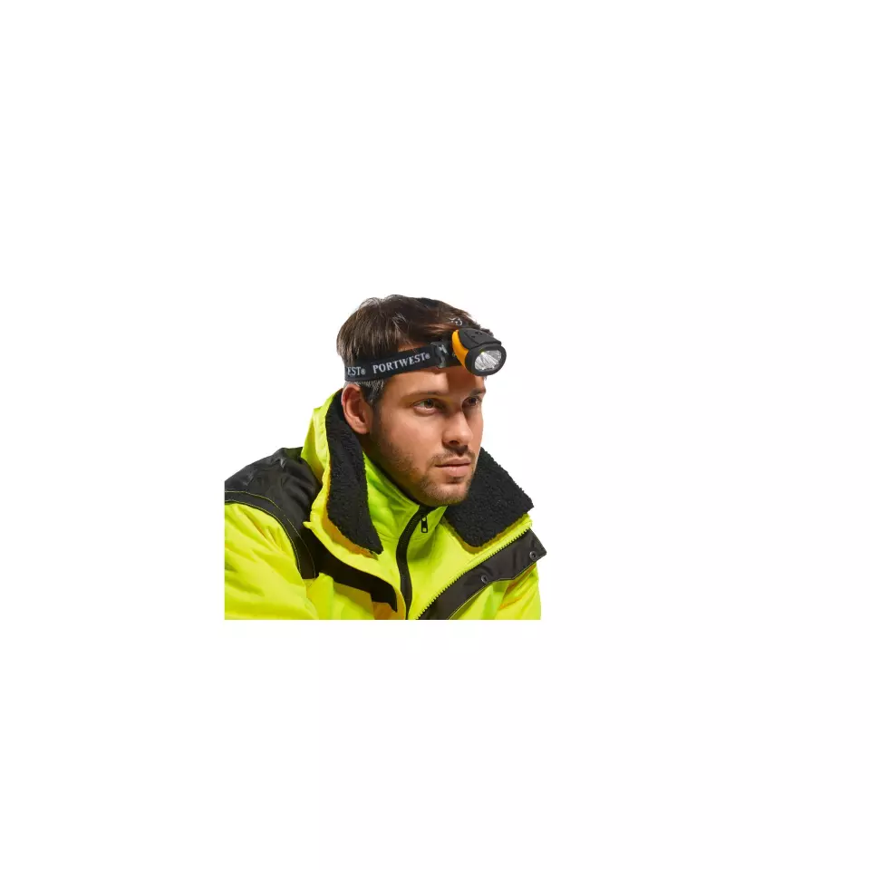 Portwest PA63YBR, Dual Power Head Light, Yellow/Black, image 2, gallery thumbnail