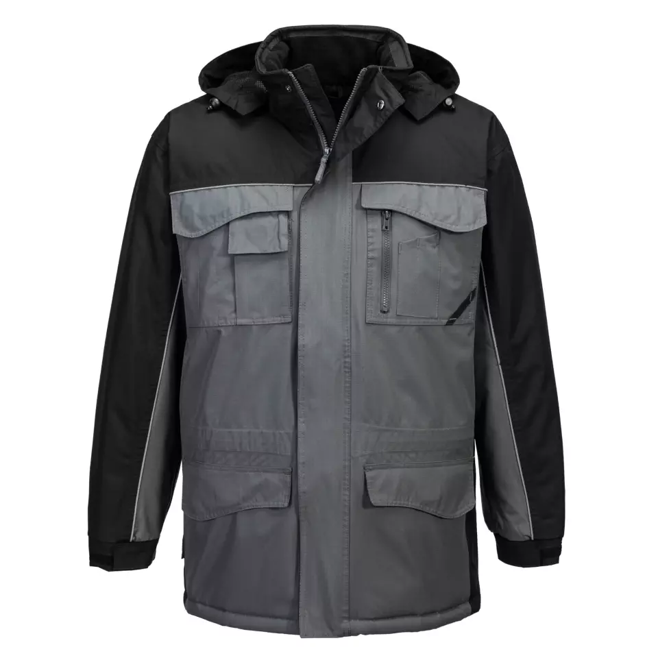 Portwest S562BYR, Ripstop Winter Jacket, Black/Grey, image 1, gallery thumbnail