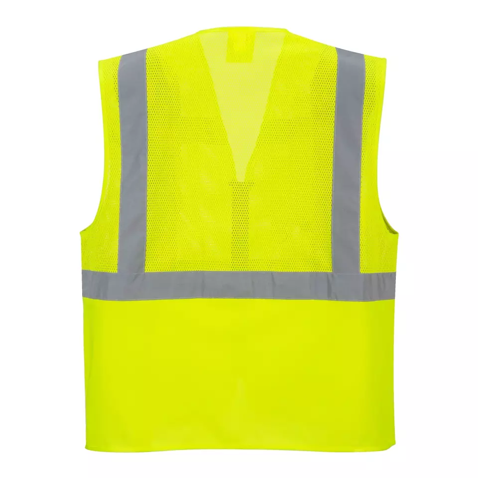 Portwest C496YER, Madrid Hi-Vis Half Mesh Executive Vest, Yellow, image 2, gallery thumbnail
