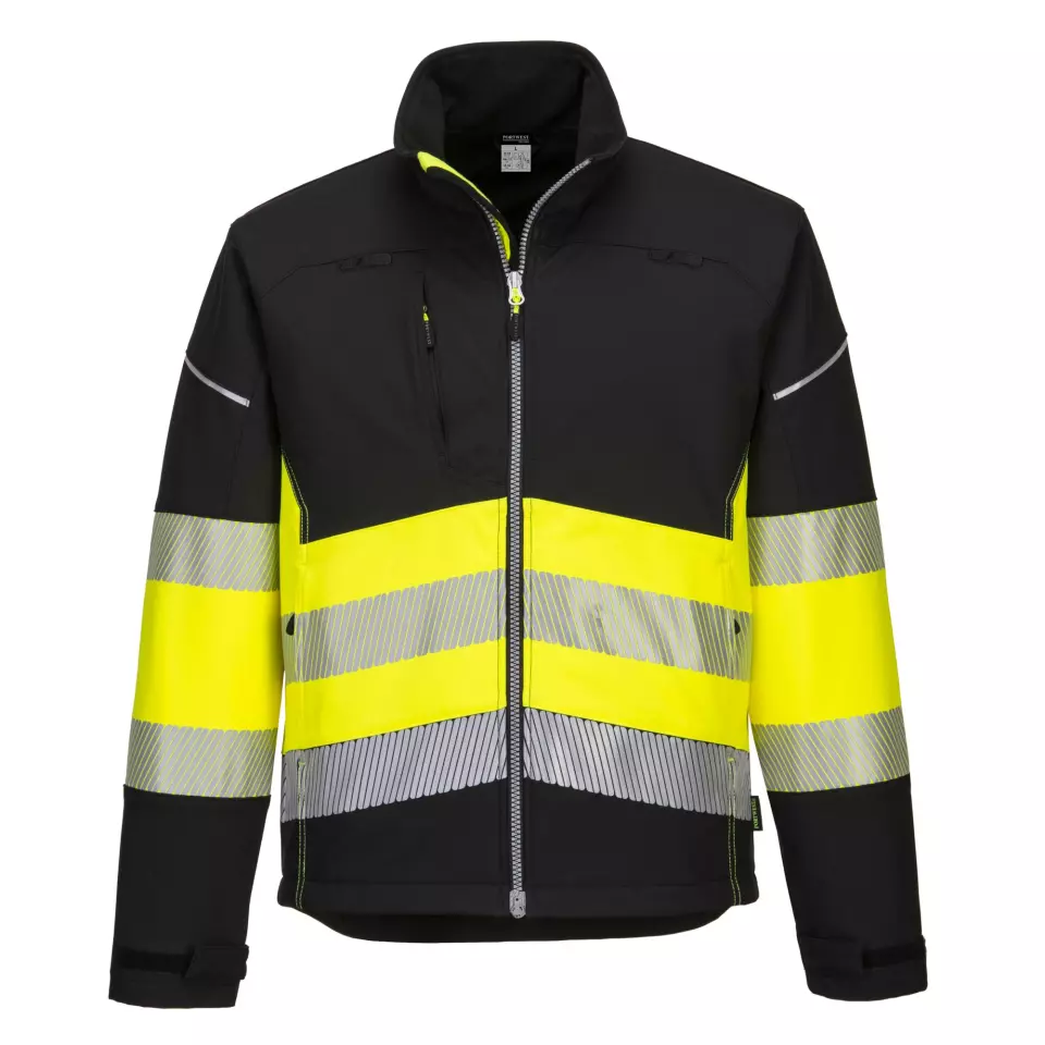 Portwest PW375BKY, PW3 Hi-Vis Class 1 Softshell (3L), Black/Yellow, image 1, gallery thumbnail