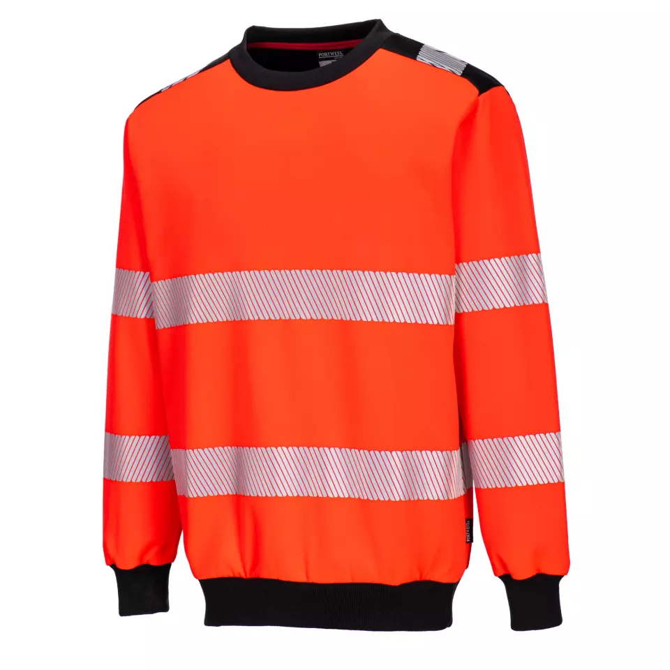 Portwest PW379RBK, PW3 Hi-Vis Sweatshirt, Red/Black, image 3, gallery thumbnail
