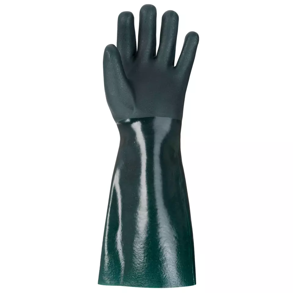 Portwest A845GNR, Double Dipped PVC Gauntlet 45cm, Size XL, Green, image 3, gallery thumbnail