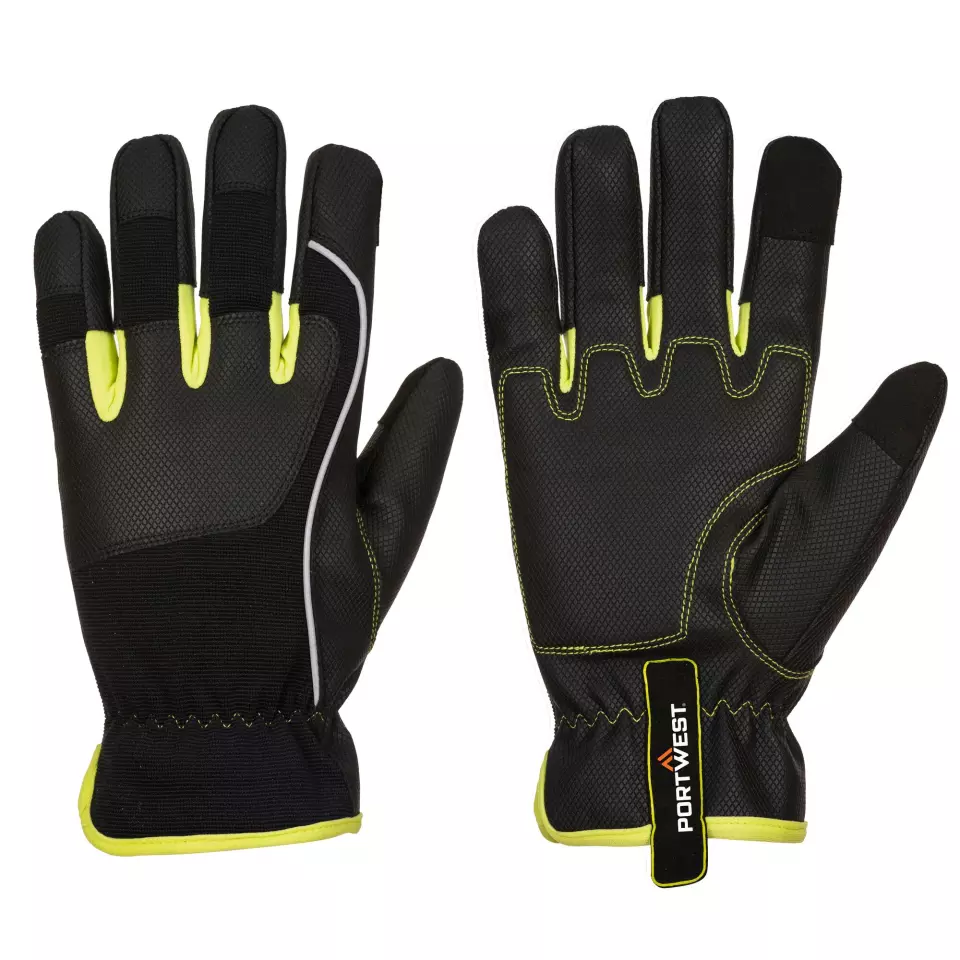 Portwest A771BKY, PW3 Handwerker-Handschuh, Schwarz/Gelb, image 2, gallery thumbnail