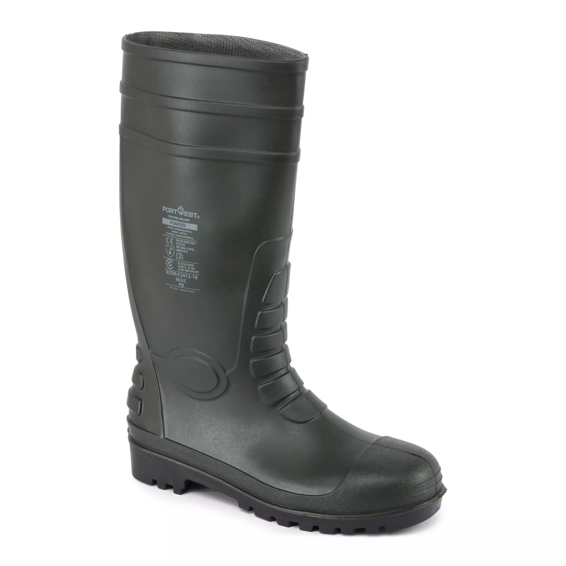 Portwest FW95GNR, Wellington Steel PVC S5 FO, Green, image 2
