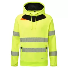 Portwest DX483YBR, DX4 Hi-Vis Overhead Hoodie, Yellow/Black