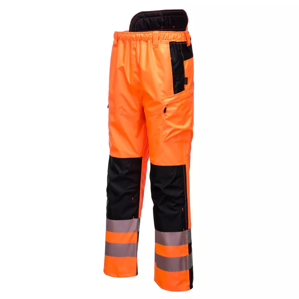 Portwest PW342OBR, PW3 varsel extrema regnbyxor, orange/svart, image 3, gallery thumbnail