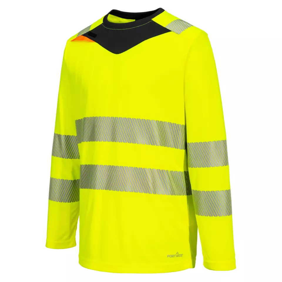 Portwest DX416YBR, DX4 Warnschutz T-Shirt Langarm, Gelb/Schwarz, image 3, gallery thumbnail