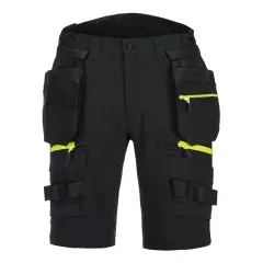 Portwest DX444BKR, DX4 irrotettavilla riipputaskuilla varustetut shortsit, musta