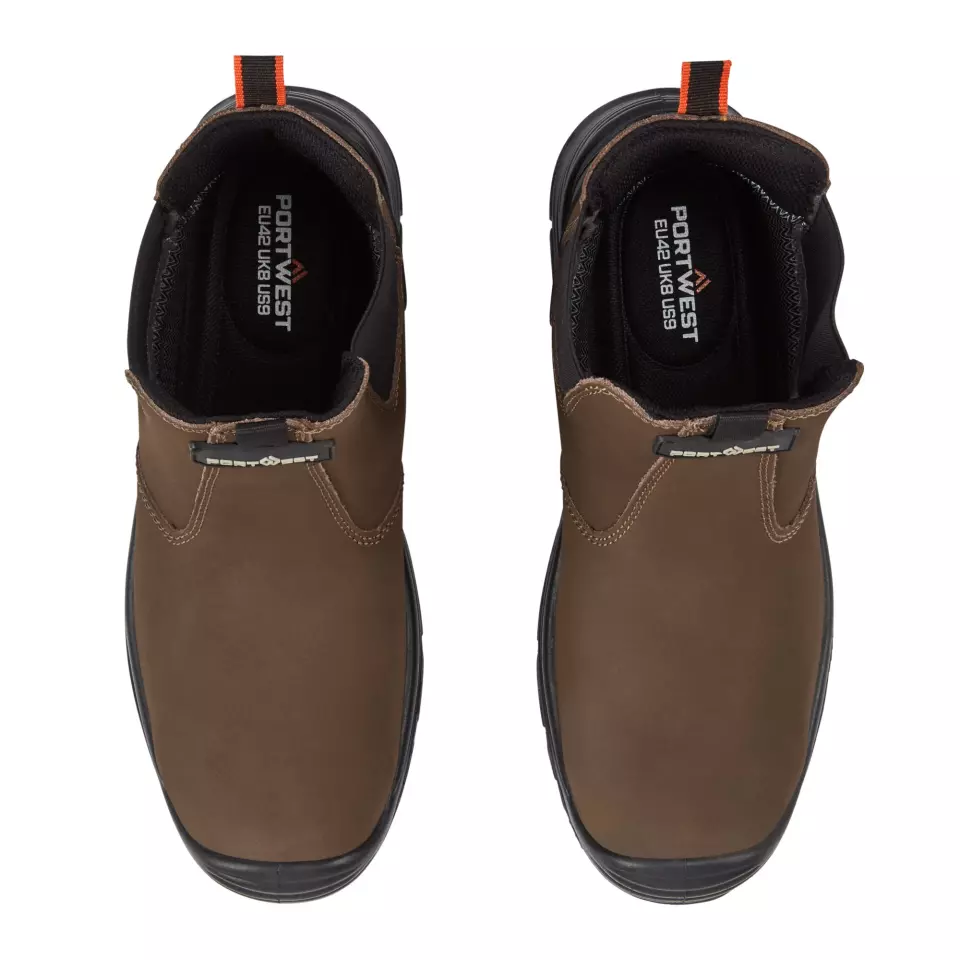 Portwest FV02BRK, Steel Action Nubuck Dealer Boot S7 SC FO SR, Brown/Black, image 3, gallery thumbnail