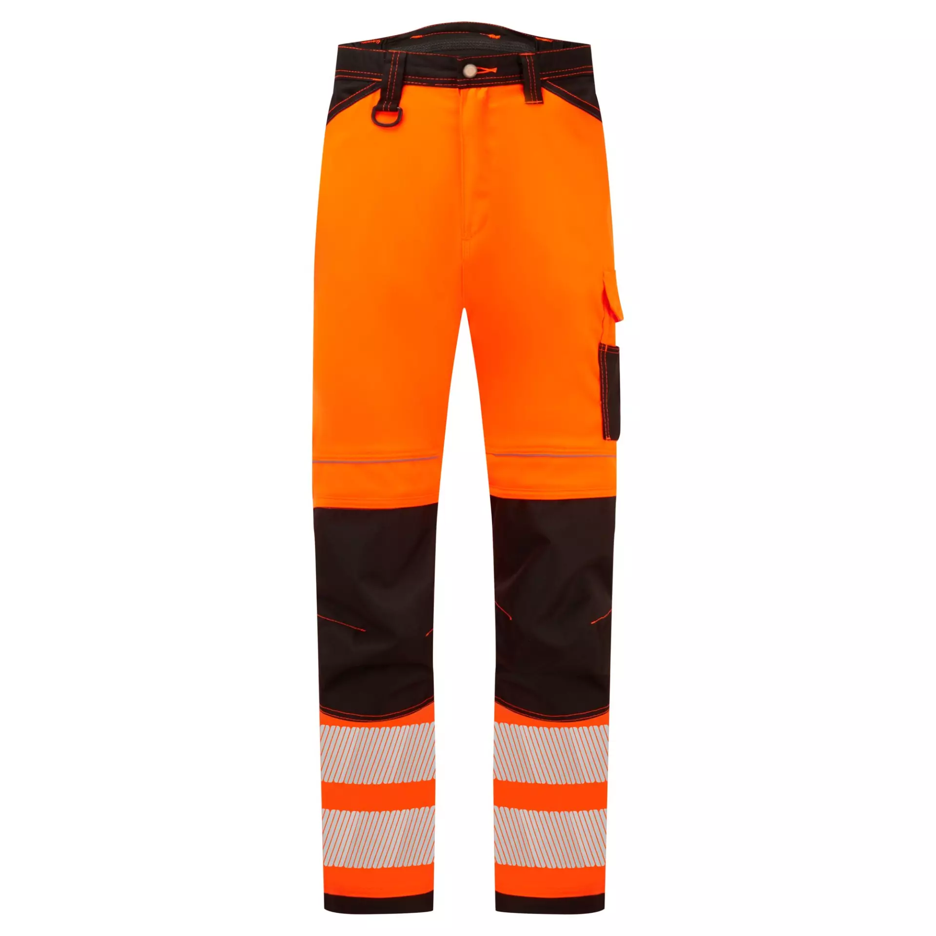 Portwest PW303OBR, PW3 Hi-Vis Leicht-Stretch-Arbeitshose, Orange/Schwarz, image 1